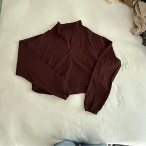 Alo Maroon Long Sleeve Zip-Up windbreaker